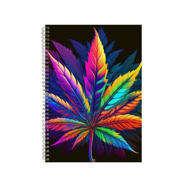 Neon Weed Marijuana Leaf Notebook Animal Gift Idea A4 Notepad Pad 75