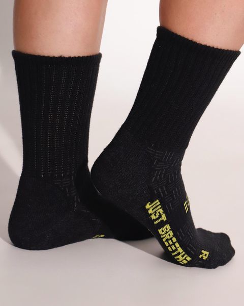 Breeth Cushioned Comfortable Coolmax Slack Knit Diabetic Socks - Black
