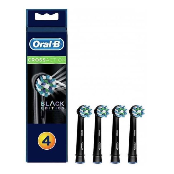 Oral-B Genuine CrossAction Replacement Black Toothbrush Heads (4 Pack)