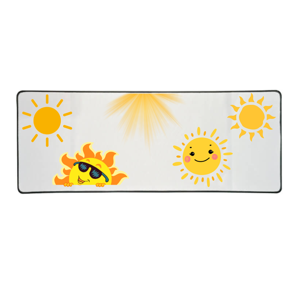 Katz Designs - Long Desk Mouse Pad - Sun Shine