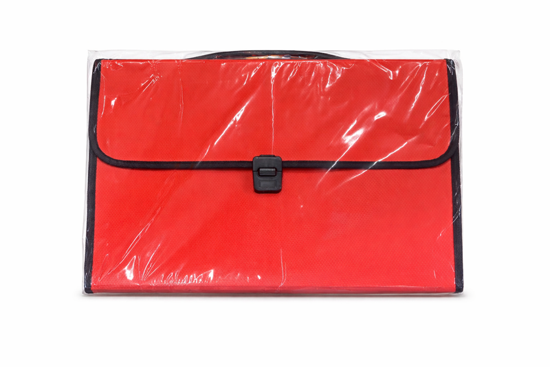 Red Expandable File Wt Snap Closure - A4 Document Organizer -2 x Files