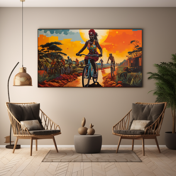 Canvas Wall Art - Joyful Cycling Graffiti - BK0225