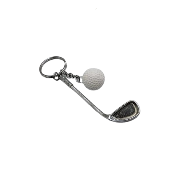 Mini Golf Keychain Key Ring Clubs & White Ball