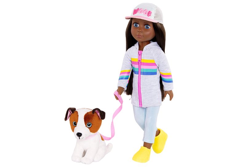 Glitter Girls 14 Inch Doll Jana with Pet Cuddles Brown Hair