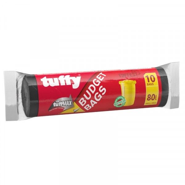 Tuffy Budget Refuse Bag - 18 Microns - Black - 10 Per Roll