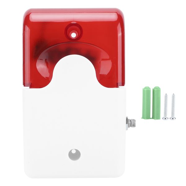 12V Wired Sound Light Alarm Adjustable Volume Horn