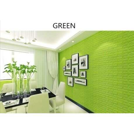 10 Piece 3D Wall Self-Adhesive Waterproof Wallpaper Panel GREEN | Buy  Online in South Africa 