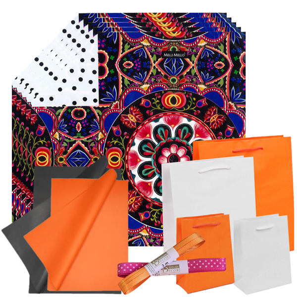 Gift Wrapping Set - Melli Mello Paisley Reversible