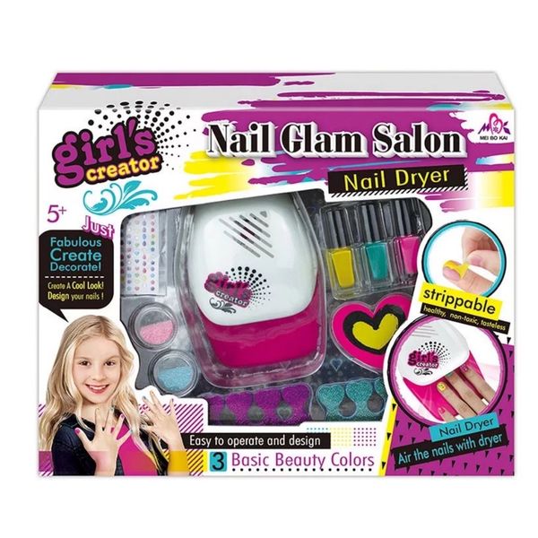 DIY Art /Manicure Kit with Dryer for Girls- Nail Glam Saloon