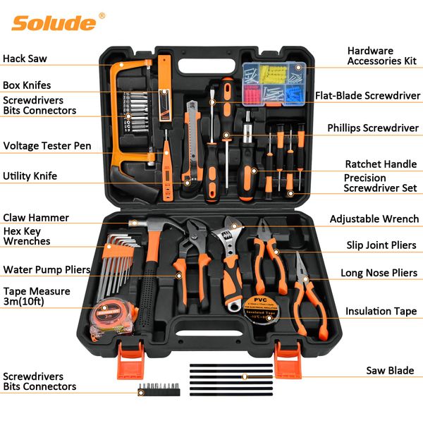 ElecTrek-Tool Set 100P Home Repair Tool Kit for Maintenance and DIY Project