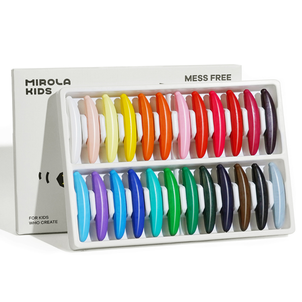 Jar Meló - Beeswax Crayons Banana Shape - 24 Washable &amp; Non-Toxic Colours