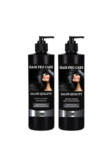 Hair Pro Care Silver Hair Shampoo and Silver Toning Conditioner 250ml