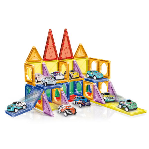 Cogo - Magnetic Tiles and Cars - 68 Pieces
