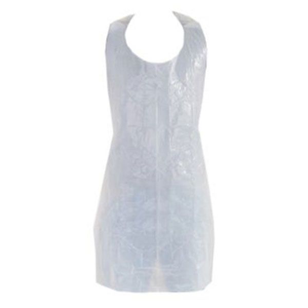Disposable Plastic Aprons - One Size Fits All - White - Pack of 100