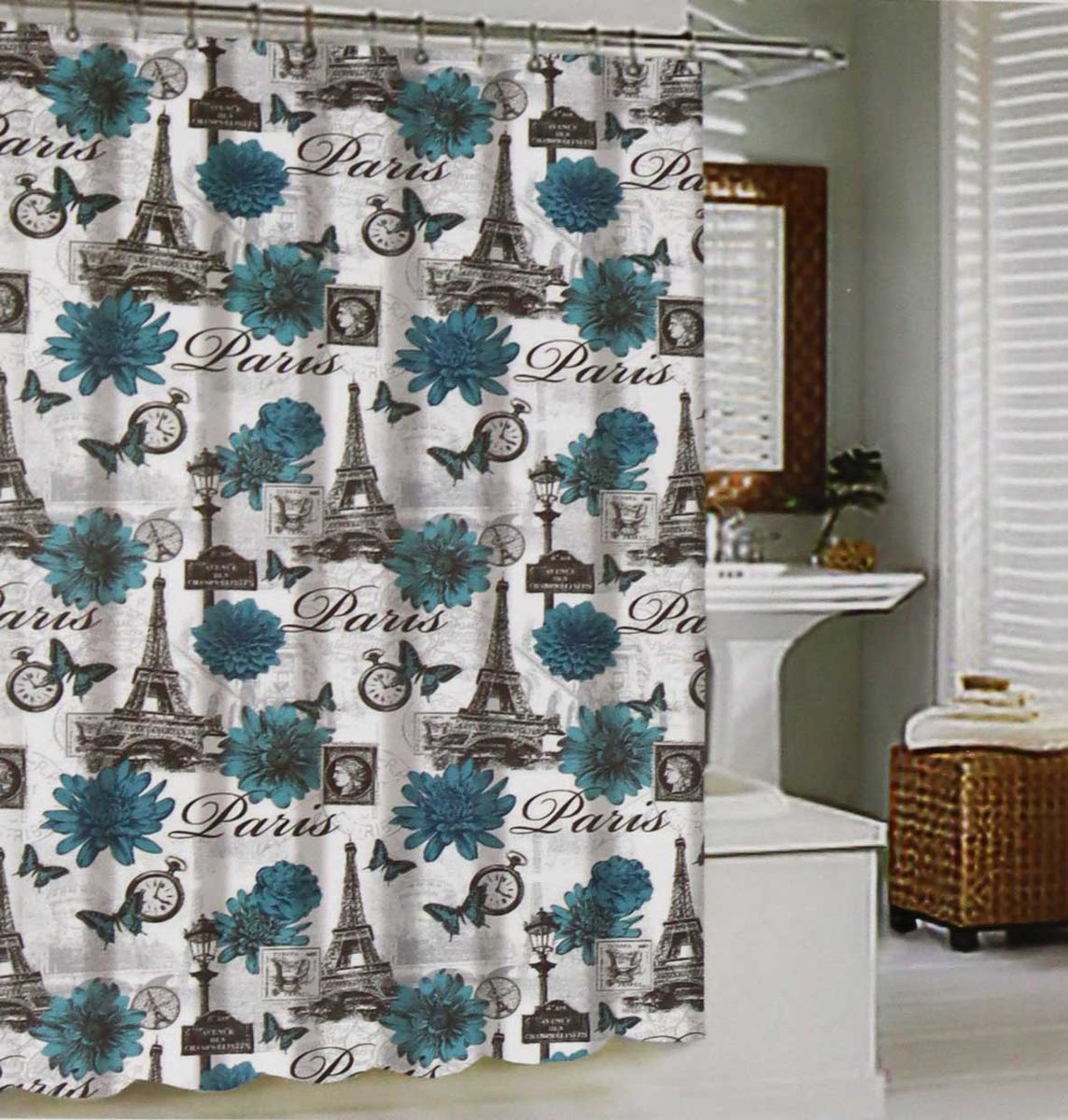 Canvas Shower Curtain Paris Print (178cm x 183cm) Shop Today. Get
