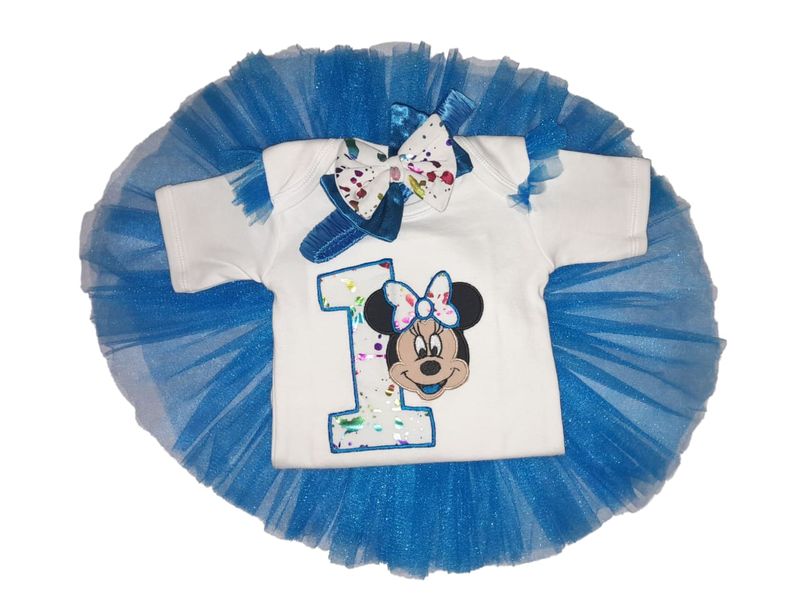 1st Birhtday blue minnie set