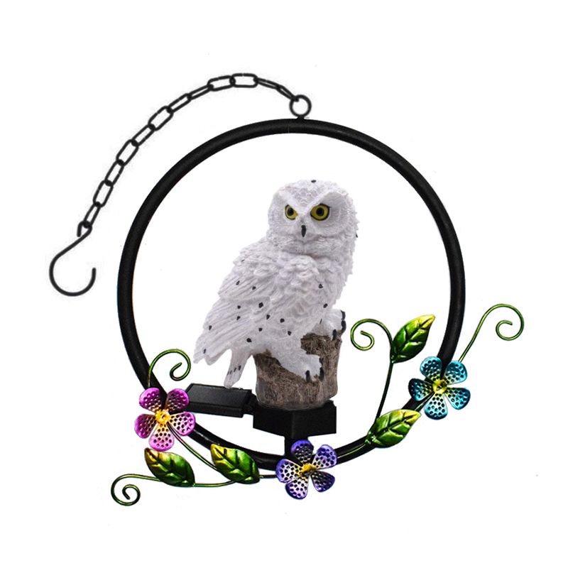 Outdoor Solar Wind Chime Light, Garden Light, Garden Decoration – White Owl