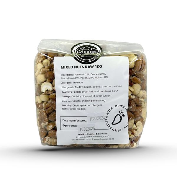 Mixed Nuts Raw and Unsalted 1kg