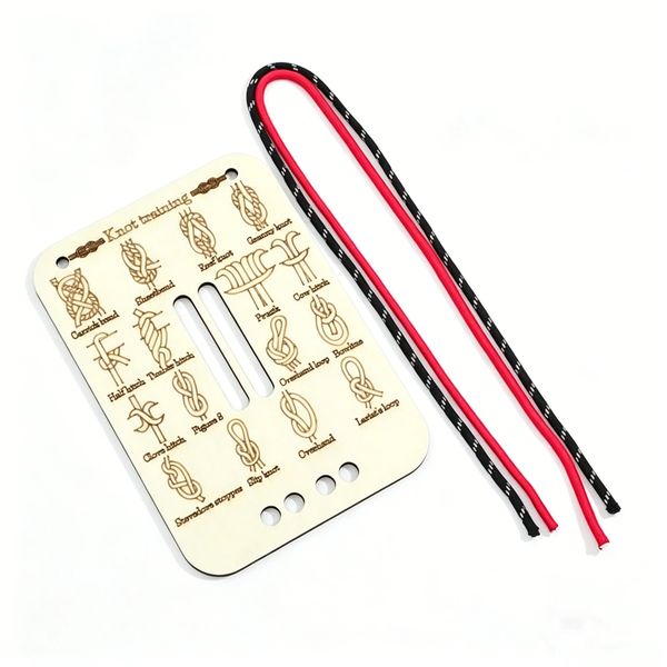 Wooden Knot - Tying Training Board for Outdoor Survival &amp; Camping