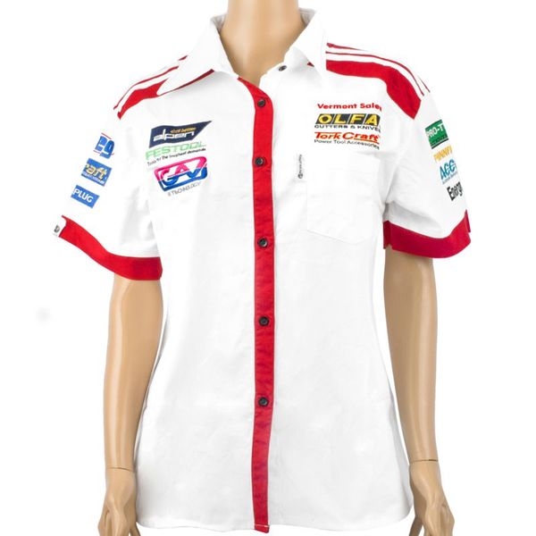 Tork Craft - Vermont Ladies - White/Red Cotton Shirt - x -Large