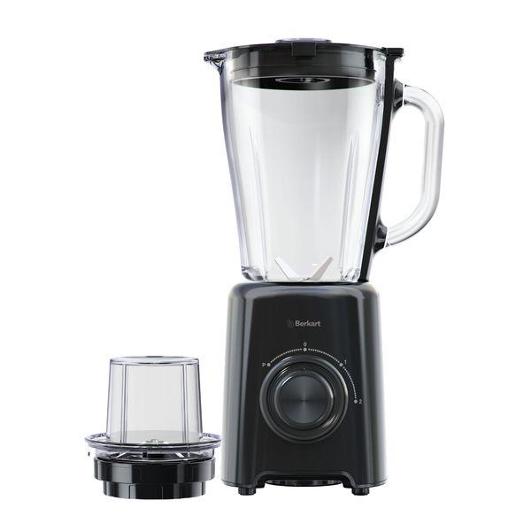 Berkart Force 500 1.5L Glass Jug Blender with Grinding Mill - Black