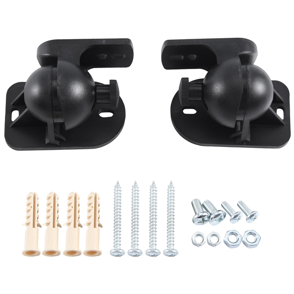 Universal Rotatable Speaker Wall Mount Stand Bracket 1 Pair Black