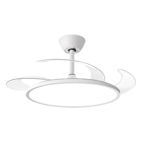 Electrolite Retractable Ultra Slim White Ceiling Fan with Lights - EMS