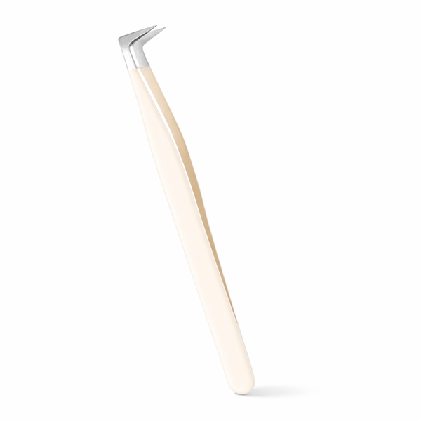 High-Precision False Eyelash Tweezers - Cream