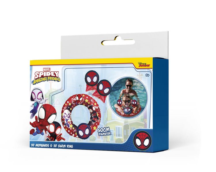 Marvel 3D Arm Bands &amp; Swim Ring Set - Spiderman