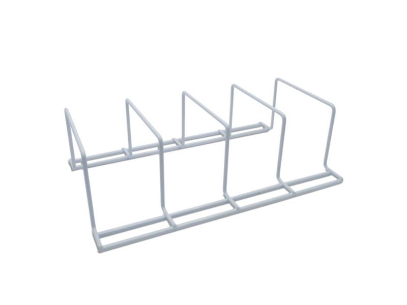 BaBoo - Simple Houseware Pan/Pot Lid Organizer Rack, 4 Compartments, White