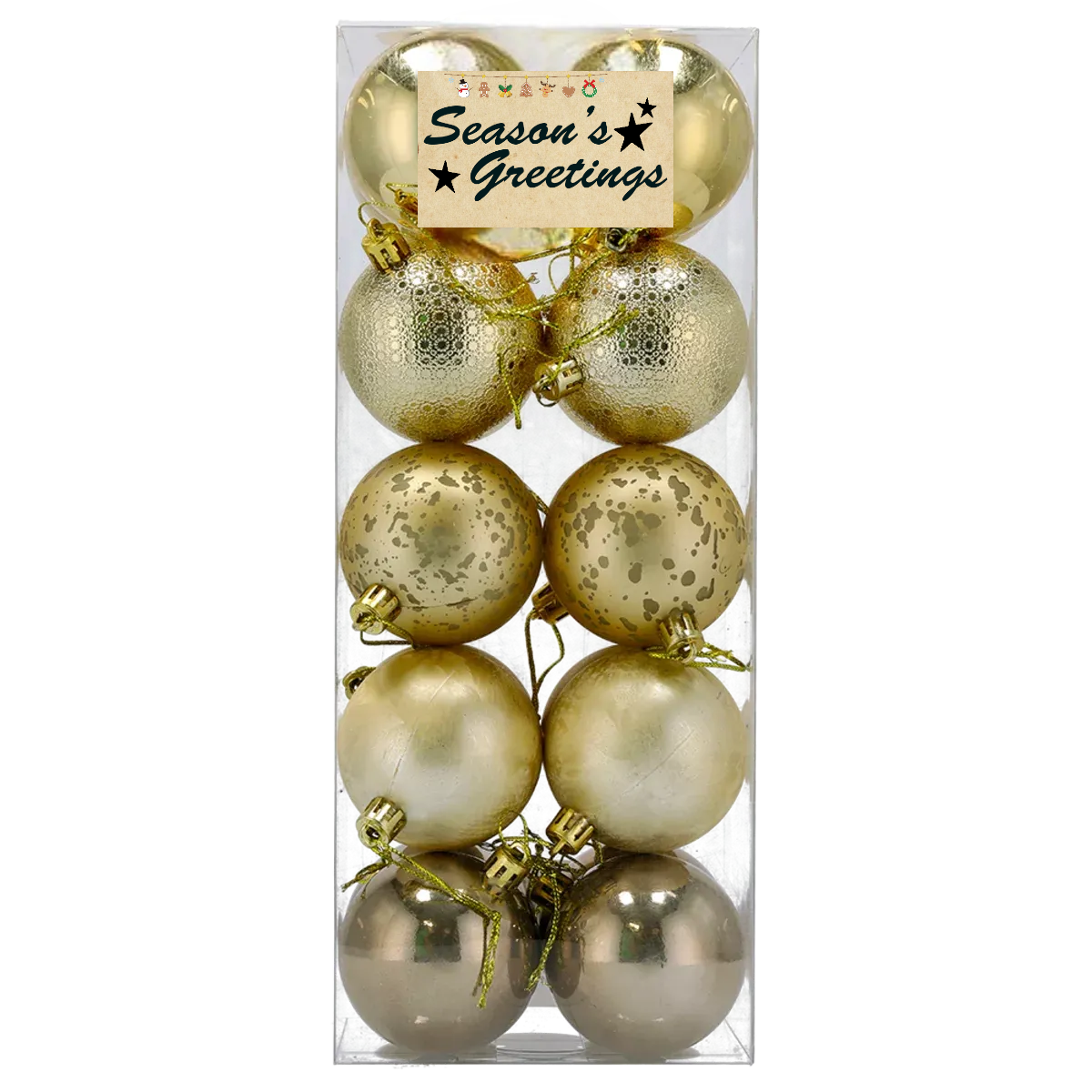 Seasons Greetings Gold Christmas Baubles 6cm 20 Pack Shop Today