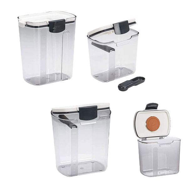 Airtight Seal Transparent Stackable Food Storage Containers, Set of 4