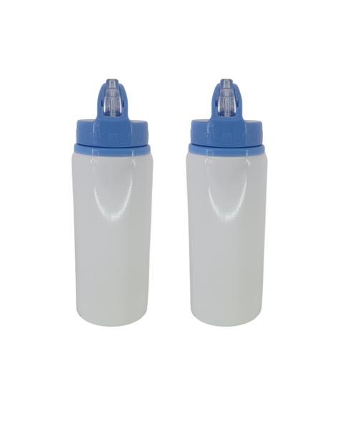 Sublimation Blank Water Bottles/Tumblers 500ml Light blue Lid+Straw- 2pack