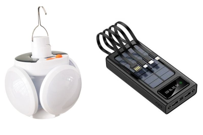 Solar &amp; USB Rechargeable Power Bank 20000 mAh &amp; Solar LED Light