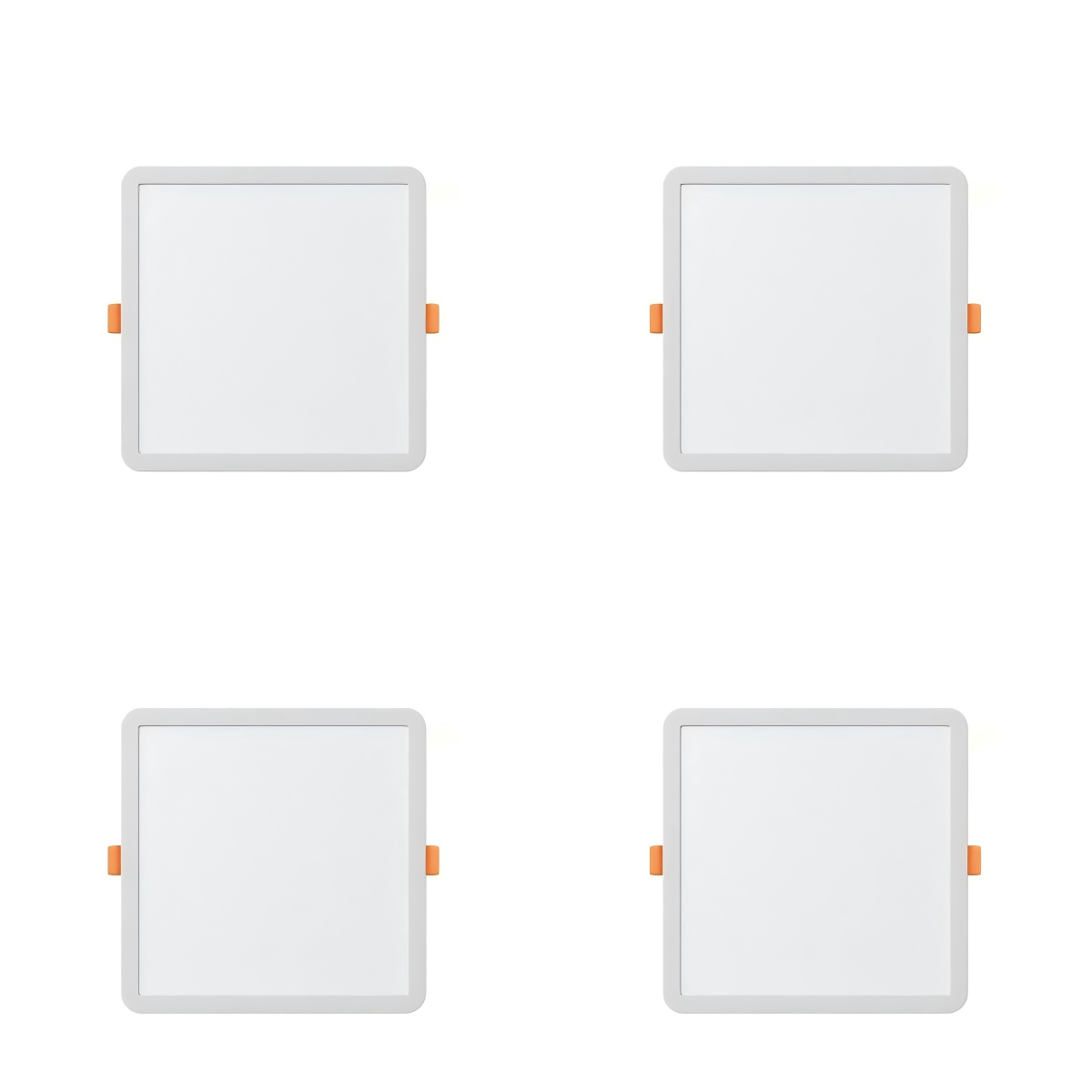 Ecomlight 4-Pack Recessed Square LED Ceiling Lights-20W-6500K Cool White