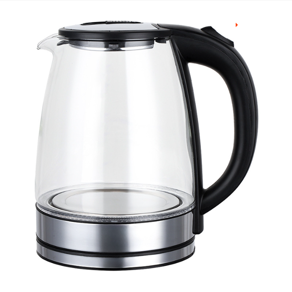 2L 1500W Electric Glass Water Kettle with Stainless Steel Base for Home