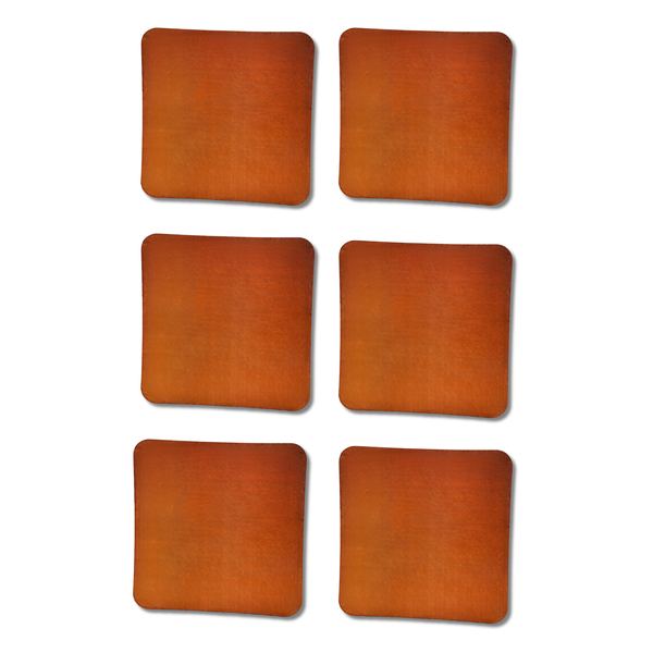 Set of 6 Tan Leather Coasters - Blank Veg-Tanned Square for Engraving