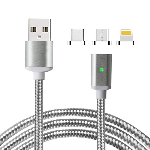 TechPro 3 in 1 Magnetic Micro USB Adapter For Lightning Sync Data Cable