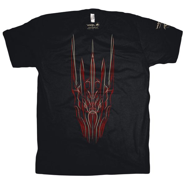 LOTR: Sauron Red Pinstriped Black T-Shirt (Large)