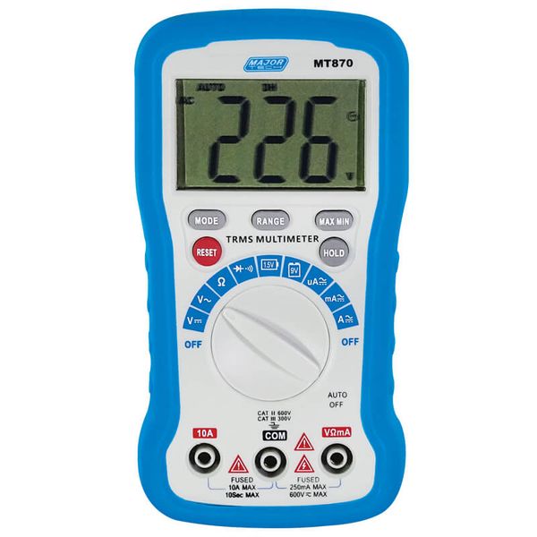 Major Tech 600V AC/DC True RMS Multimeter (MT870)