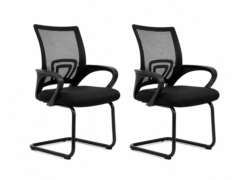 Stewart Set of 2 Ergonomic Mesh Visitor Chairs with Armrests