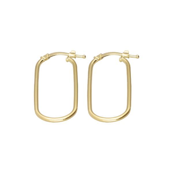 Eterniti 9k Solid Gold Oval Hoop Earrings