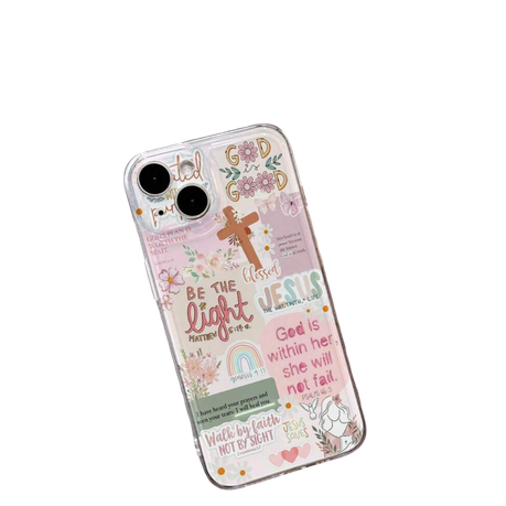 Christian Collage Pattern Cover Compatible With iPhone 15 Image