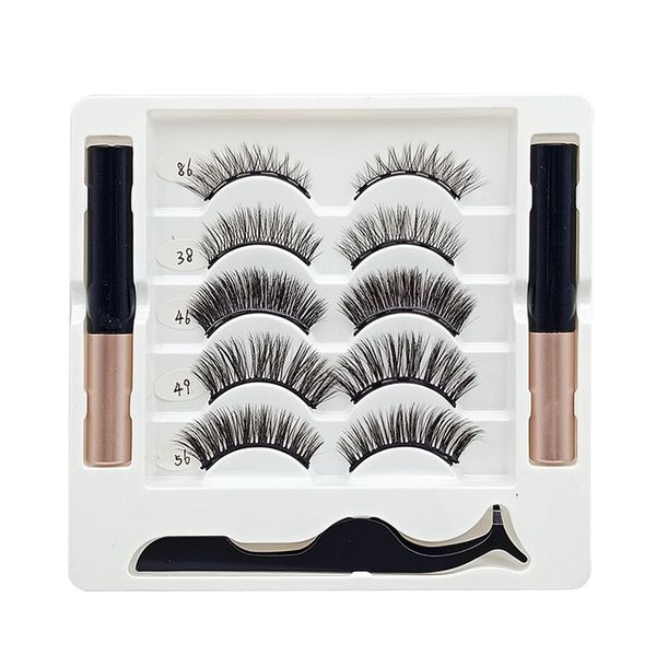 5 Pairs Magnetic Eyelash Set Natural Eyelash False Eyeliner Thick Realistic