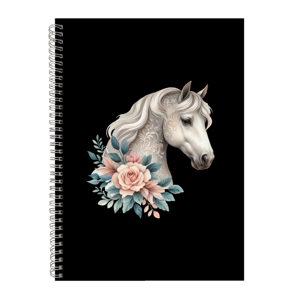 Floral Boho Horse Gift Idea Writing Book Notepad Notebook A4 503 17