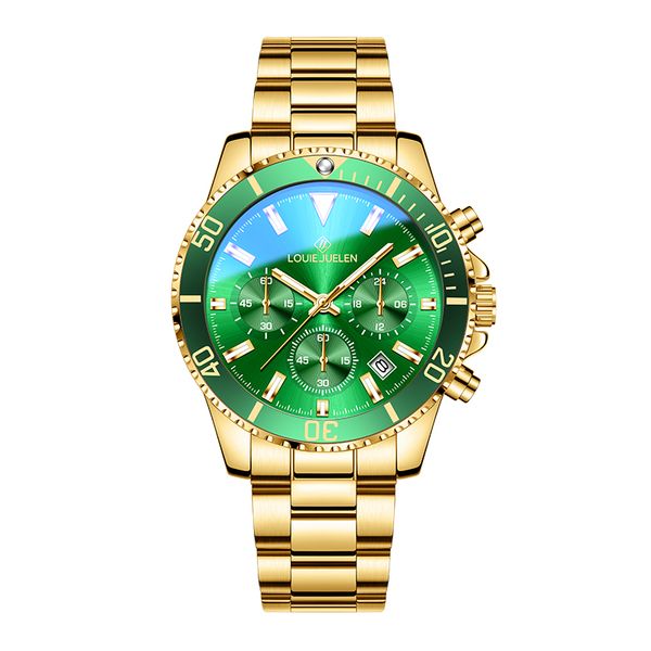 Men Silver-Green Metal Formal, Leisure
