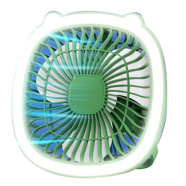 Desk Fan With Light Green image
