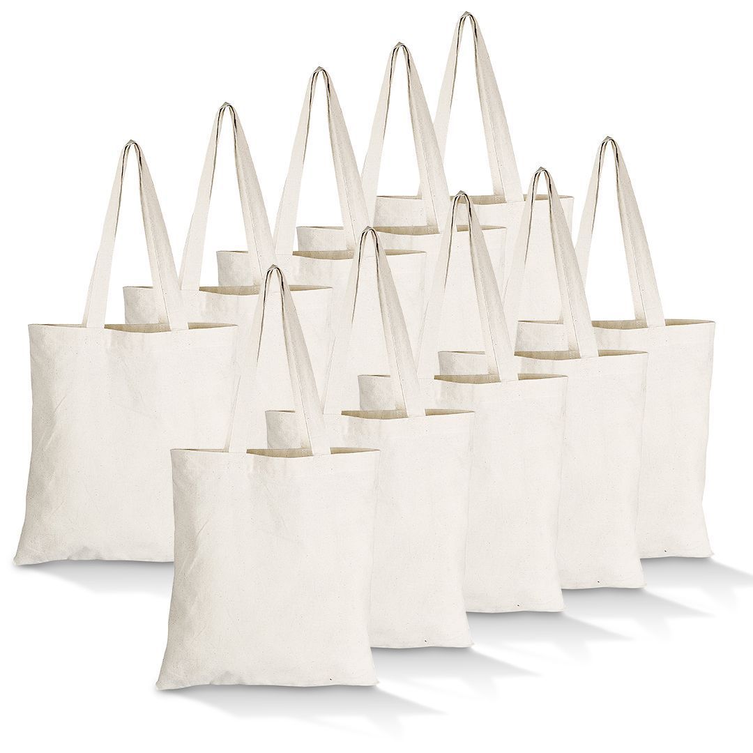Love & Sparkles Plain 100% Cotton Tote Eco Bags 10 Pack | Shop Today ...