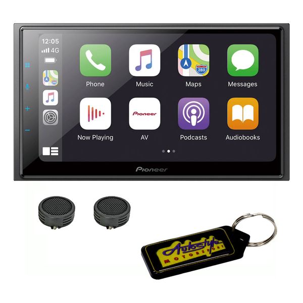 Pioneer 6.8" Android Auto Multimedia Player &amp; Evo Tweeters &amp; Keyring