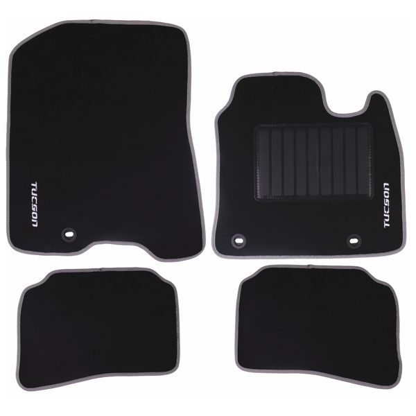 4-Piece Carpet Set Compatible with Hyundai Tucson (Black)
